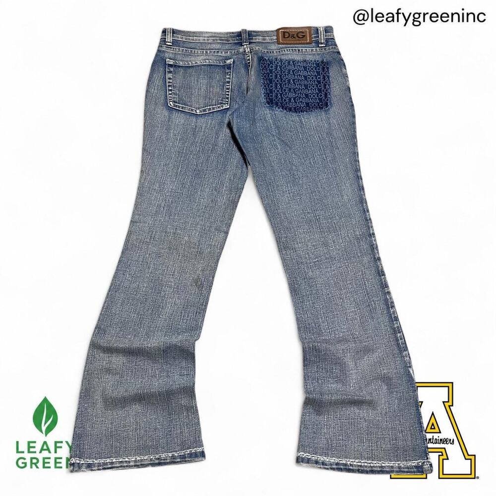 VTG 2000s AW01 D&G Monogram Pocket Light Wash Flared Jeans us sz 30x30 Hedi Claw